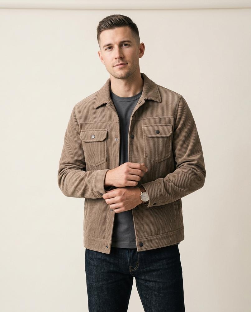 Lands Mode - Keron | Gefütterte Cord Jacke Herren