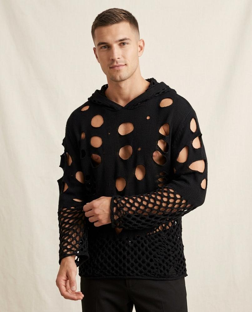 Lands Mode - Mimer | Perforiert Netzartig Hoodie Unisex