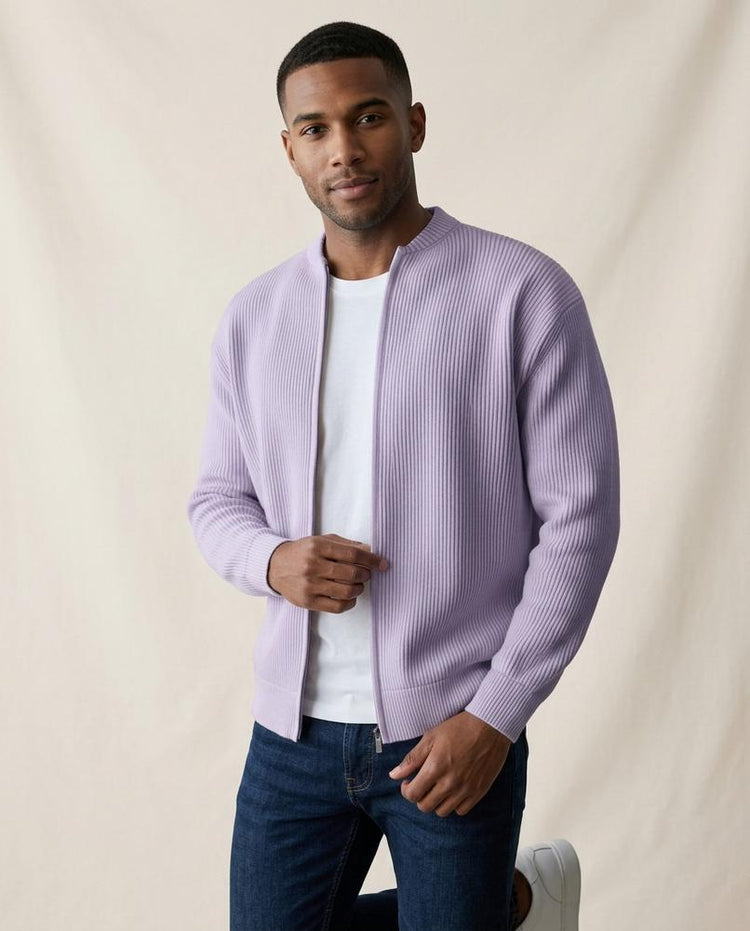 Beanland - Loral | Gerippte Langärmlige Strickjacke Herren