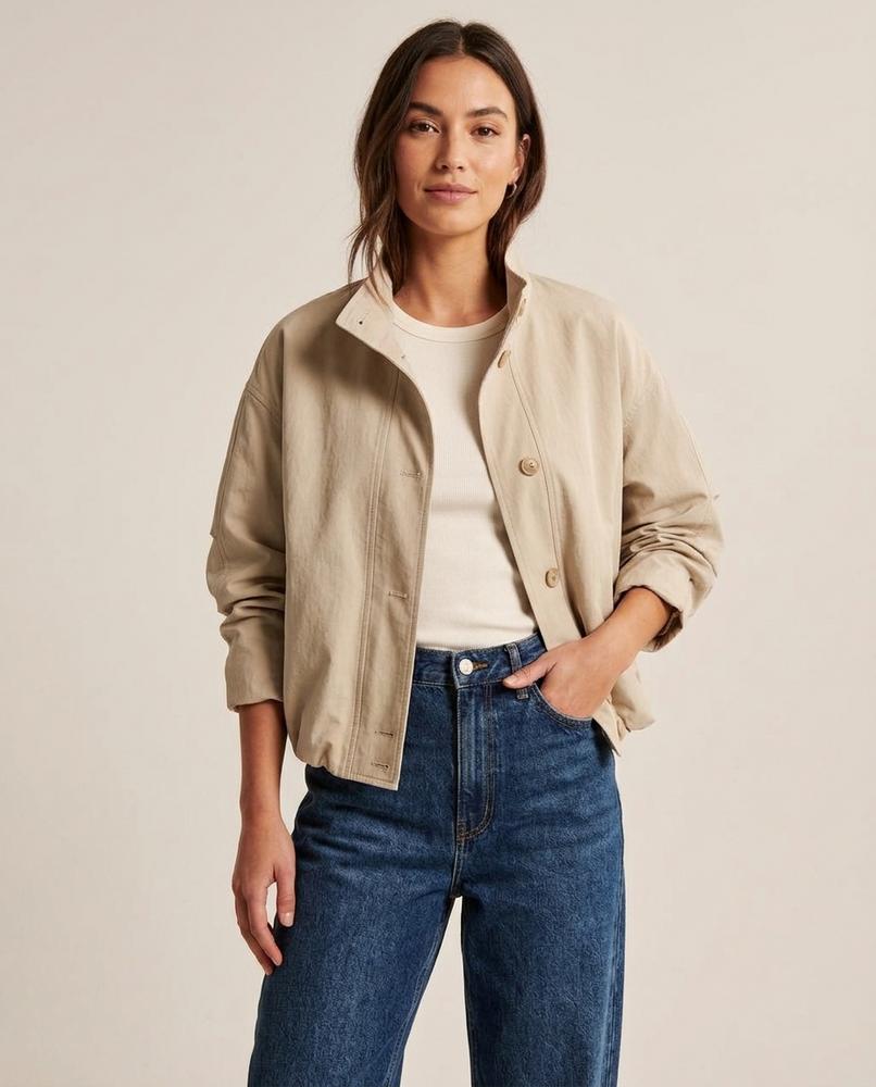 Lands Mode - Davan | Geknittert Geknöpft Jacke Unisex