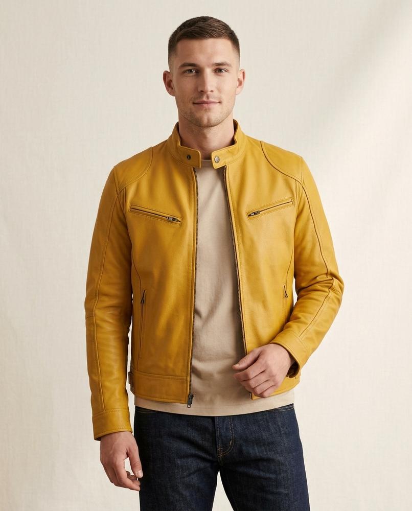 Lands Mode - Dalan | Ledern Reißverschluss Jacke Herren