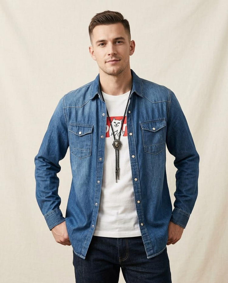 Beanland - Misol | Langärmliges Denim Hemd Herren