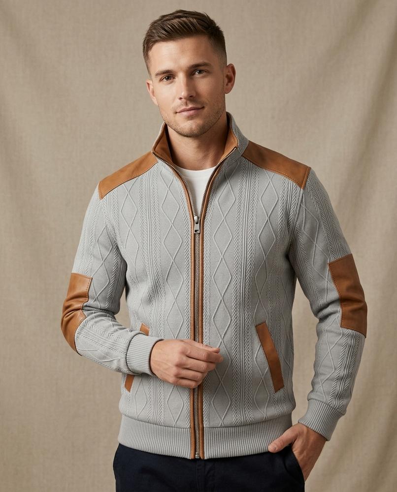 Lands Mode - Nelom | Strukturierte Gefütterte Jacke Herren