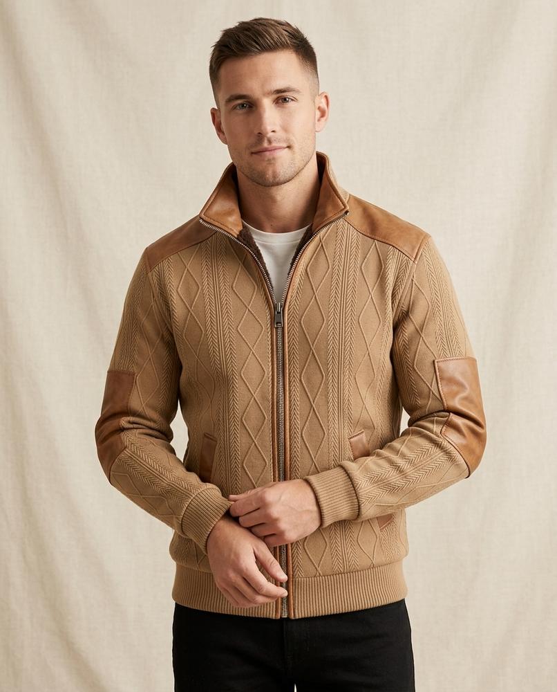Lands Mode - Nelom | Strukturierte Gefütterte Jacke Herren