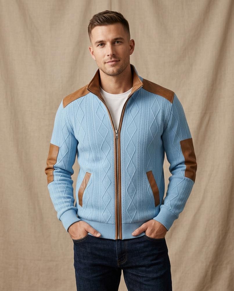 Lands Mode - Nelom | Strukturierte Gefütterte Jacke Herren