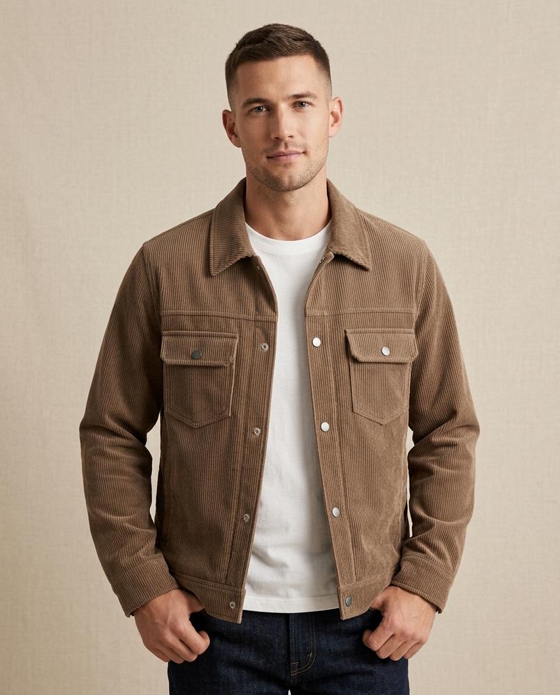 Lands Mode - Zamel | Gerippte Cord Jacke Herren