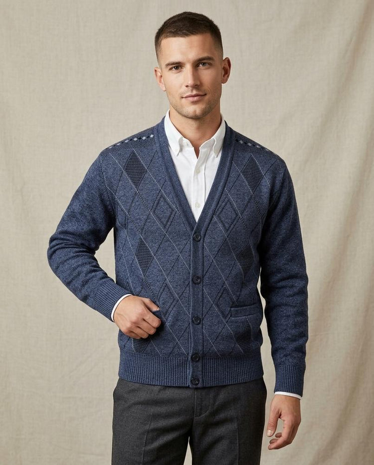 Beanland - Senor | Gefütterter Gemusterter Cardigan Herren