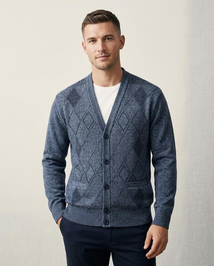 Beanland - Senor | Gefütterter Gemusterter Cardigan Herren