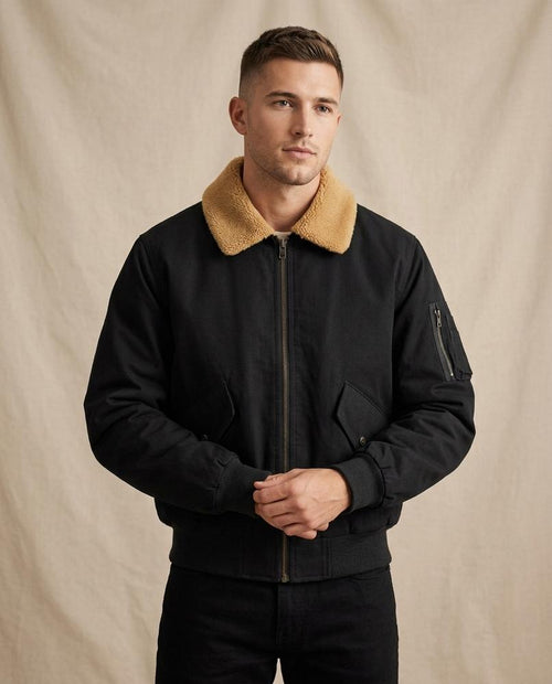 Lands Mode - Dazan | Gefütterte Fellkragen Jacke Herren