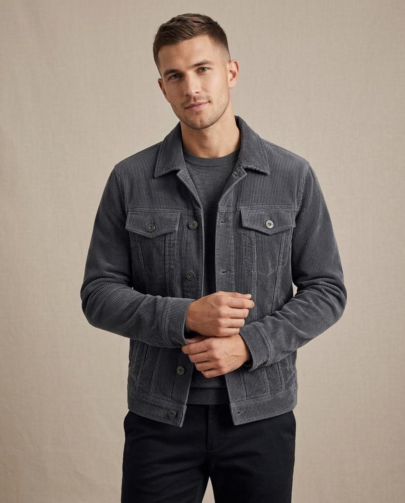 Lands Mode - Niver | Gefütterte Cord Jacke Herren