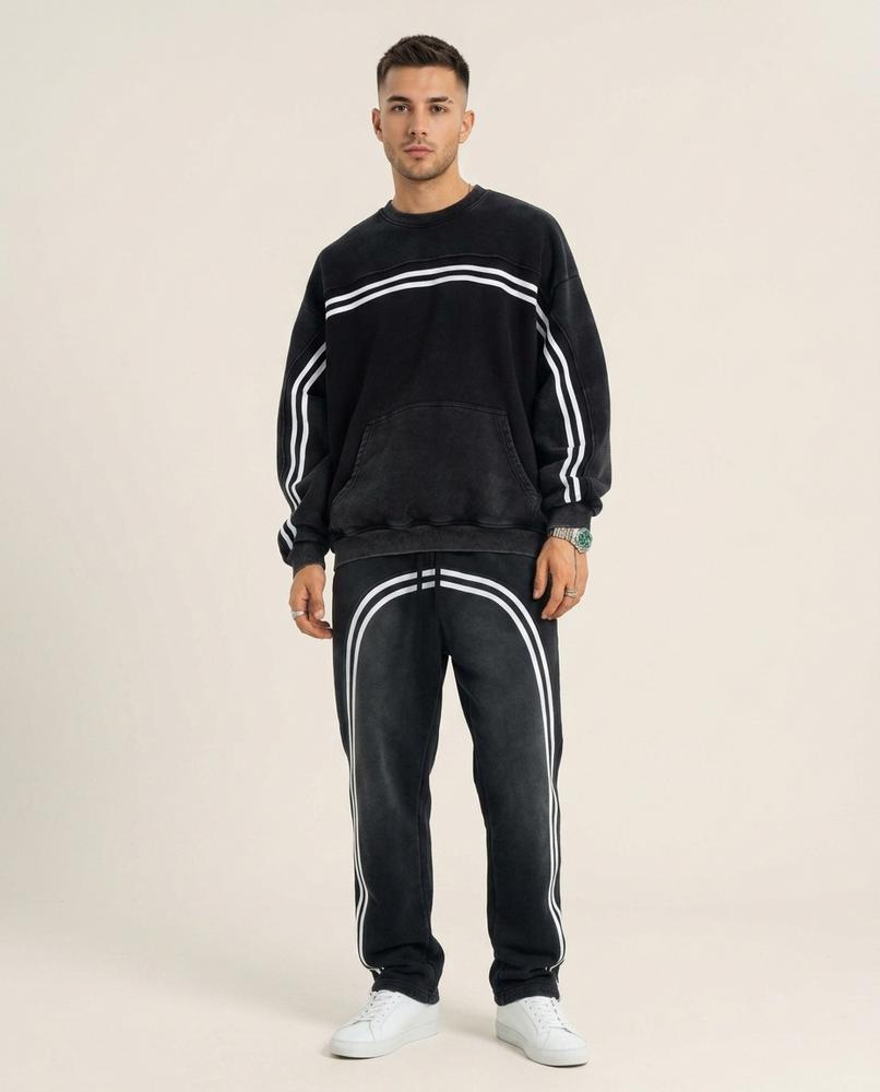 Lands Mode - Rover | Gestreifter Sweat Hoodie Herren