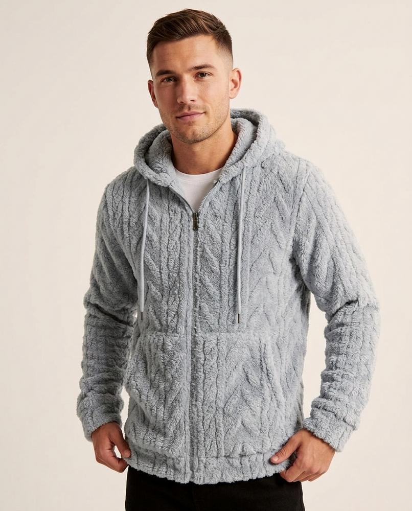 Lands Mode - Ledan | Strukturierter Hochfloriger Hoodie Unisex