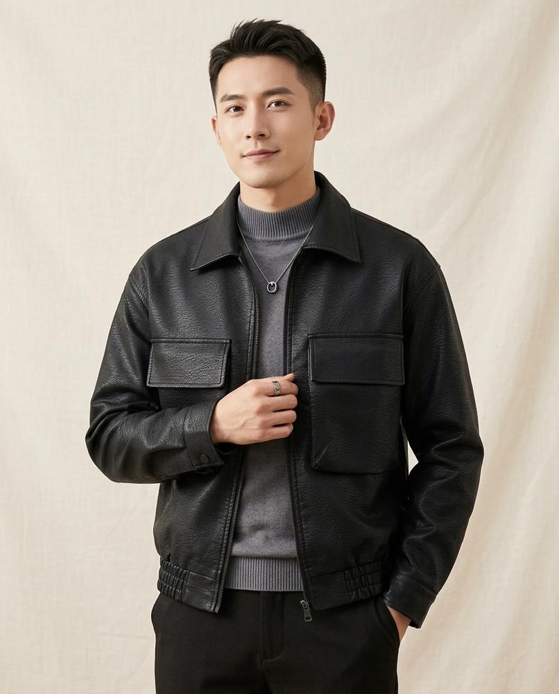 Lands Mode - Kamel | Genarbt Locker Jacke Herren