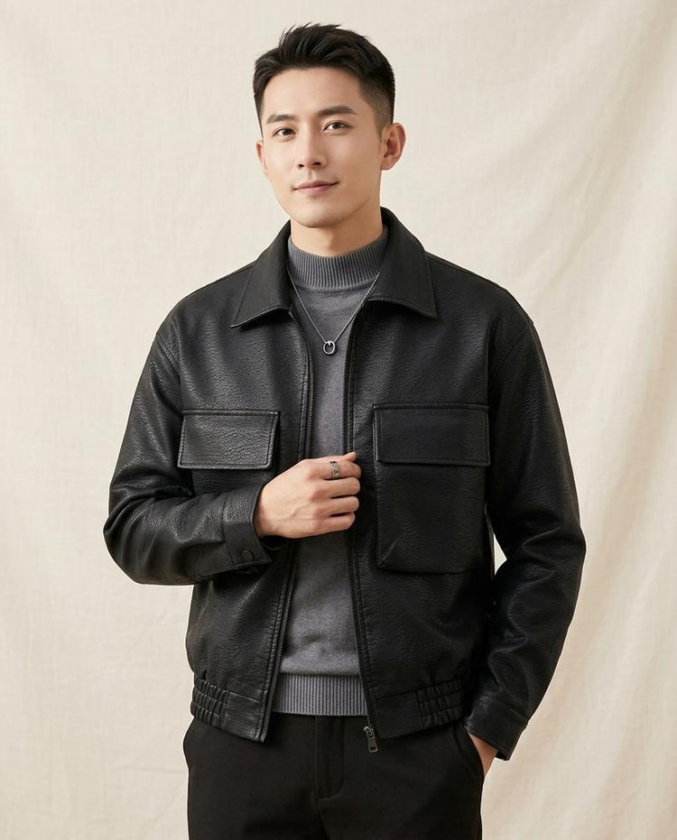 Beanland - Kamel | Genarbt Locker Jacke Herren
