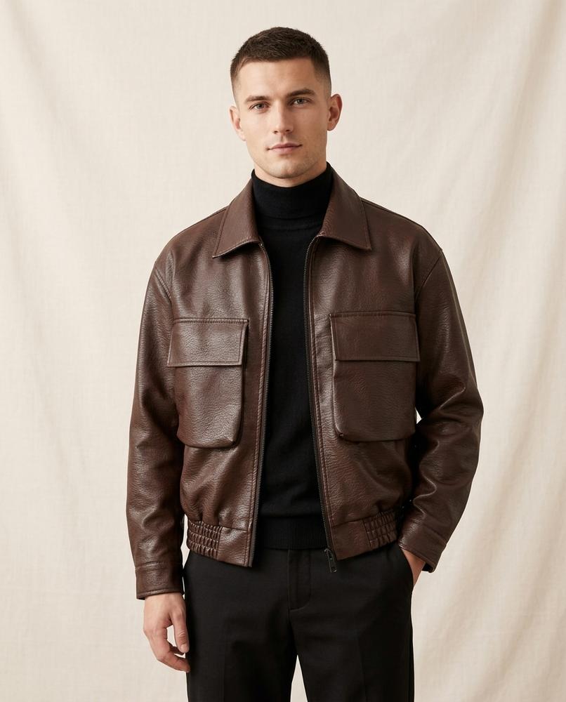 Lands Mode - Kamel | Genarbt Locker Jacke Herren