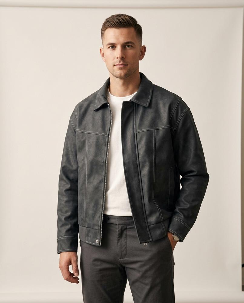 Lands Mode - Color | Gerade Geschnittene Wildlederoptik Jacke Herren