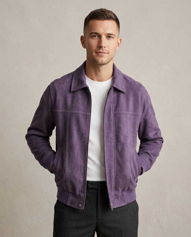 Lands Mode - Color | Gerade Geschnittene Wildlederoptik Jacke Herren