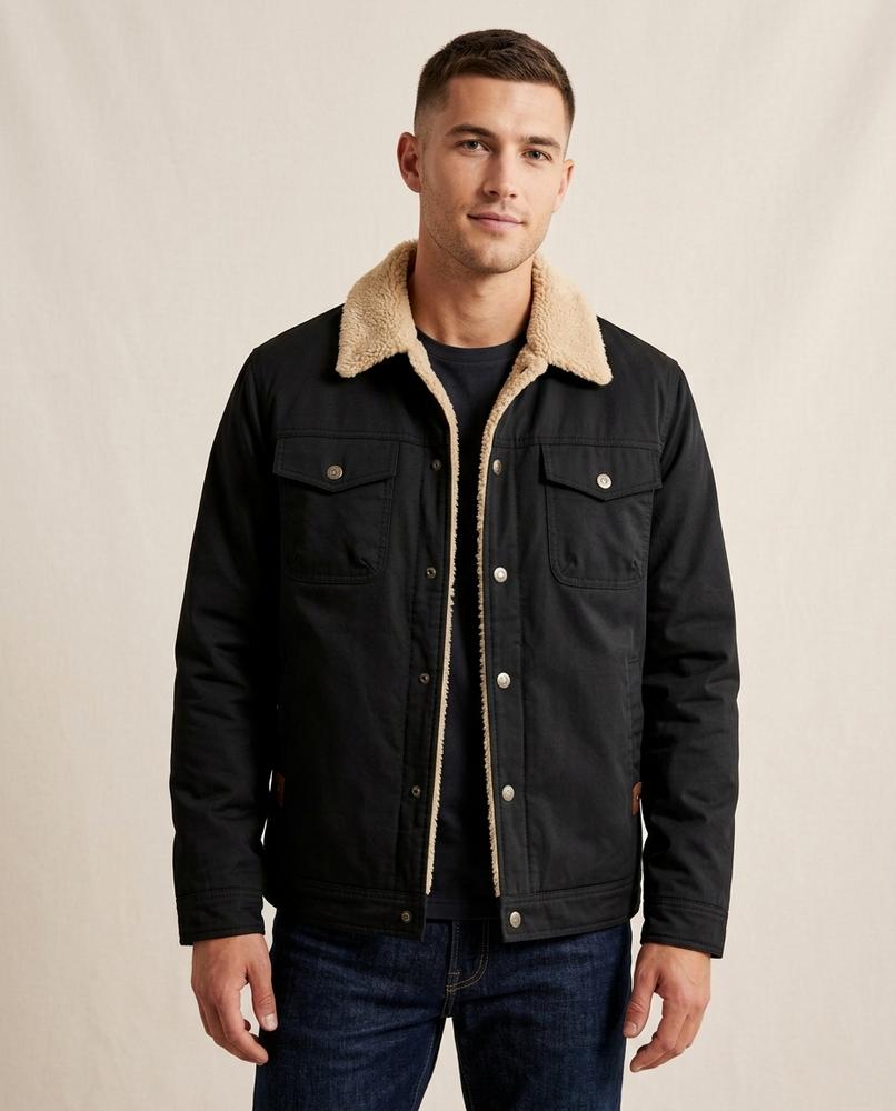 Lands Mode - Ramin | Gefüttert Druckknopf Jacke Herren