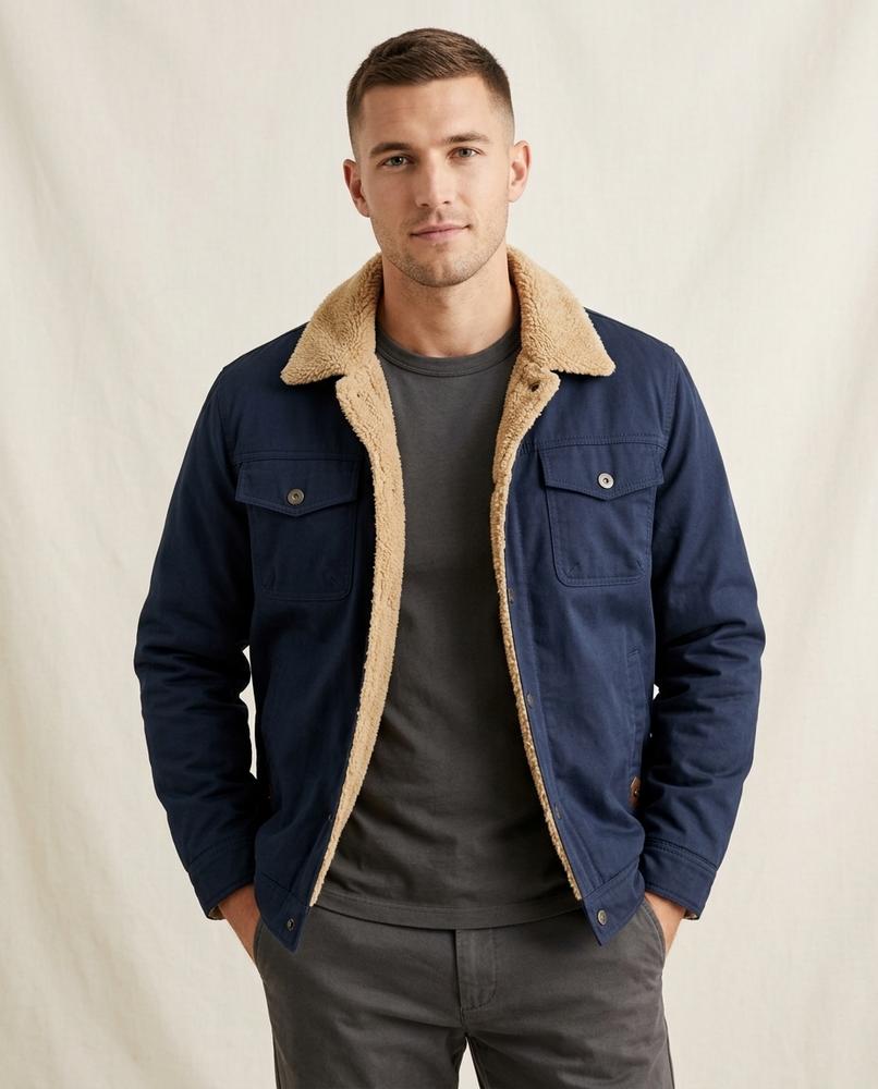 Lands Mode - Ramin | Gefüttert Druckknopf Jacke Herren