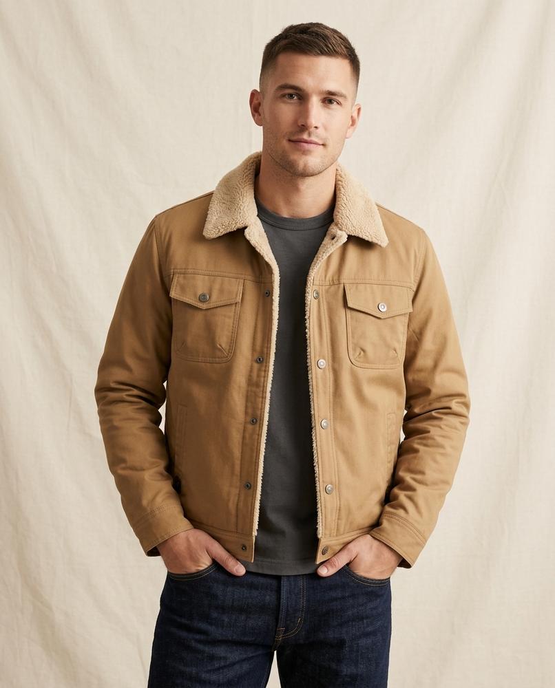 Lands Mode - Ramin | Gefüttert Druckknopf Jacke Herren
