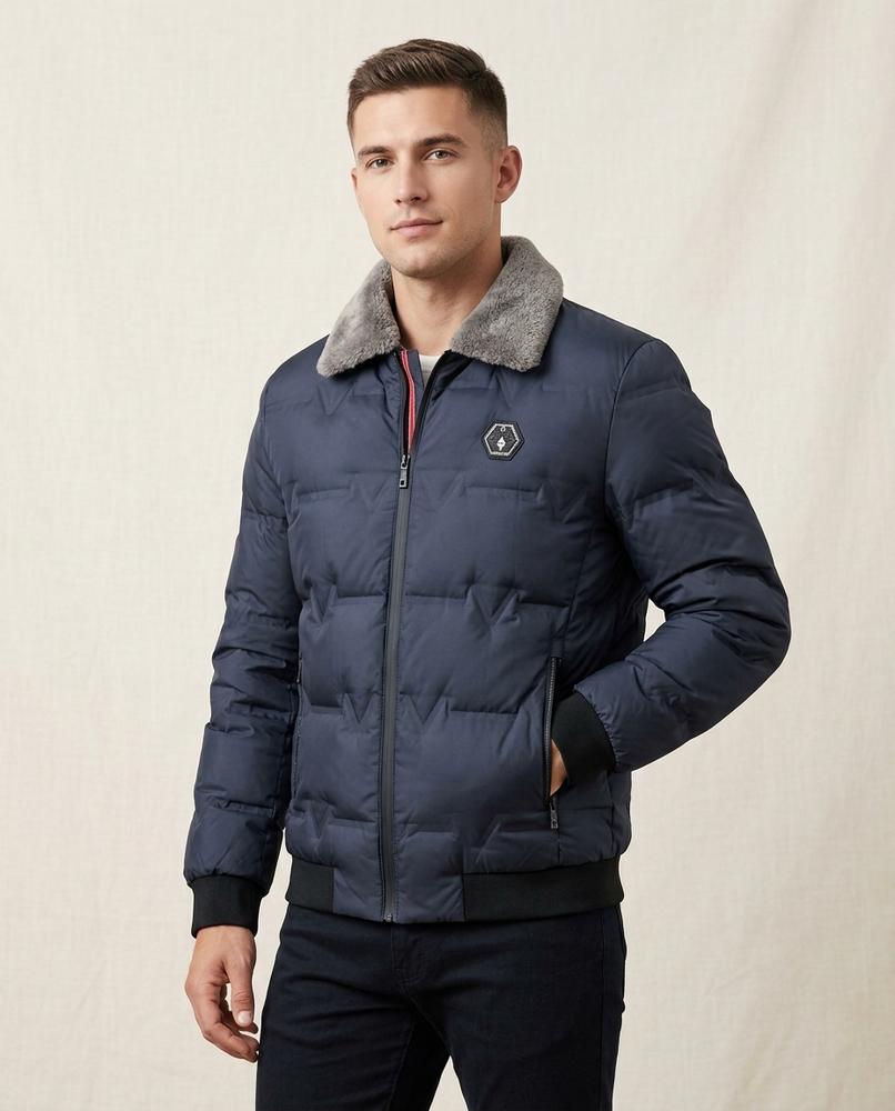 Lands Mode - Milin | Wattierte Pelzbesetzte Jacke Herren