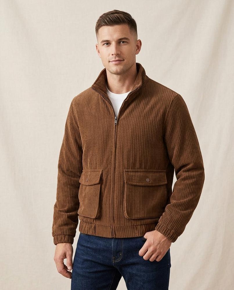 Lands Mode - Vulun | Gerippt Hochgeschlossen Jacke Herren