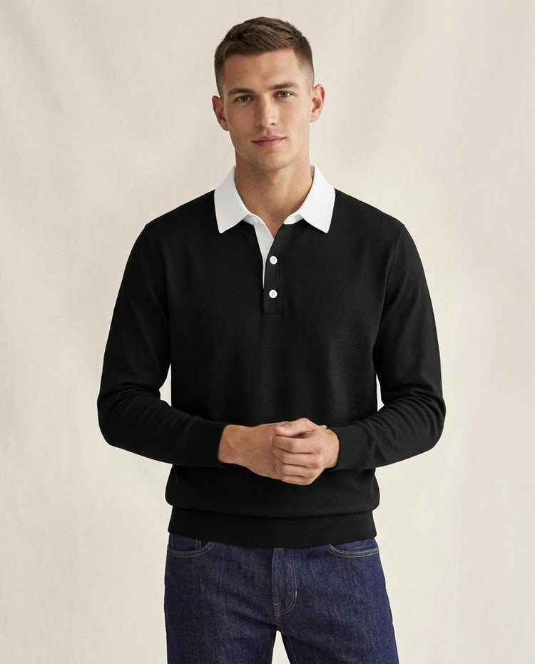 Beanland - Zevan | Langärmliger Kontrastfarbener Pullover Herren