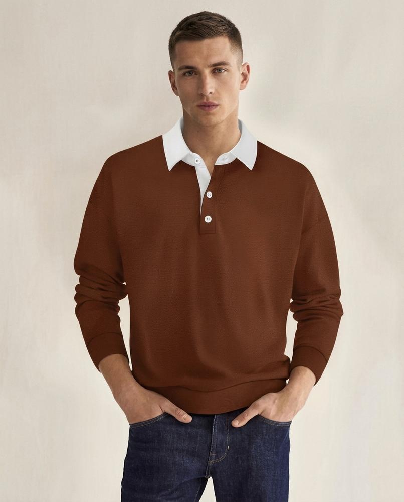 Lands Mode - Zevan | Langärmliger Kontrastfarbener Pullover Herren