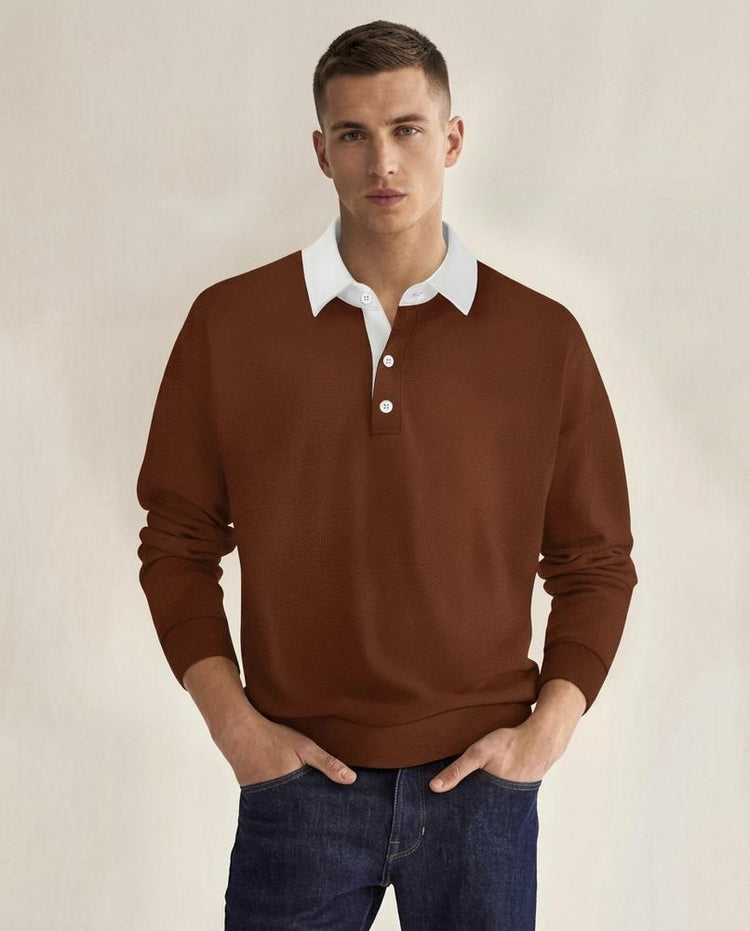 Beanland - Zevan | Langärmliger Kontrastfarbener Pullover Herren