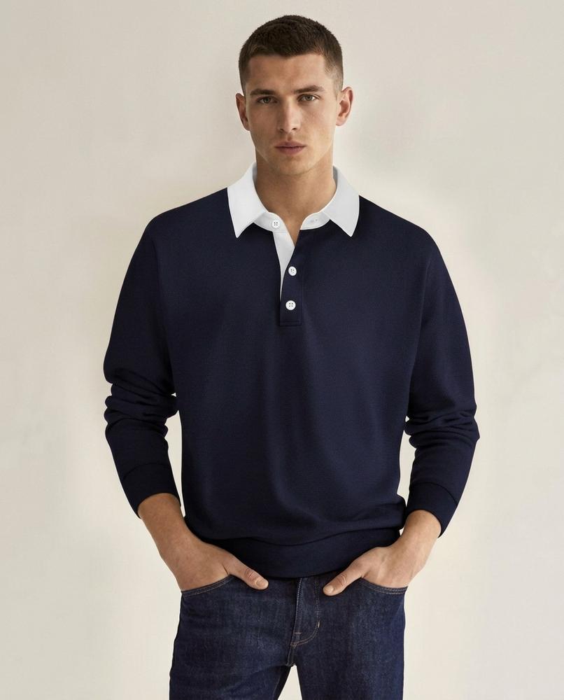 Lands Mode - Zevan | Langärmliger Kontrastfarbener Pullover Herren