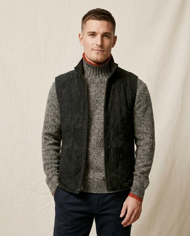 Lands Mode - Rasel | Gesteppt Velourartig Weste Herren