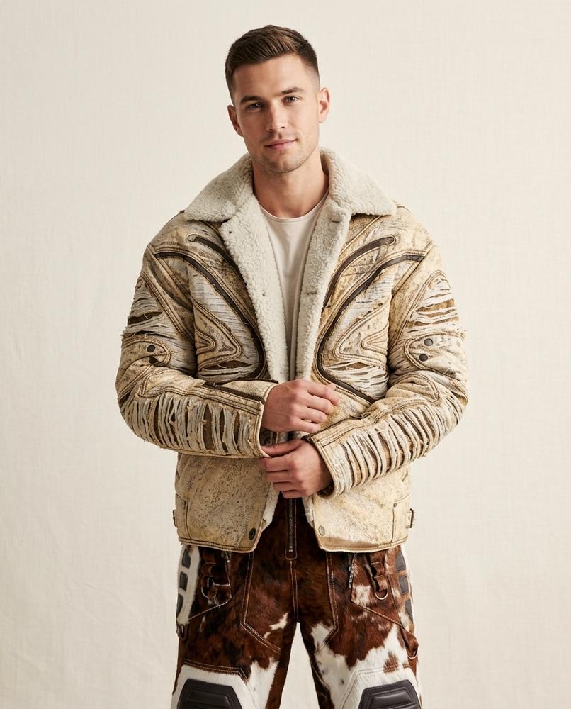 Lands Mode - Memen | Strukturierte Gefütterte Jacke Unisex