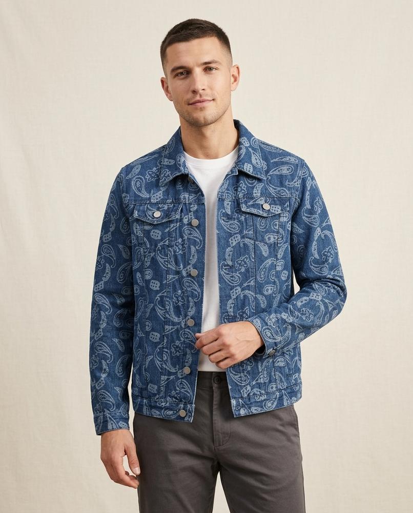 Lands Mode - Tufir | Gemusterte Baumwoll Jacke Herren