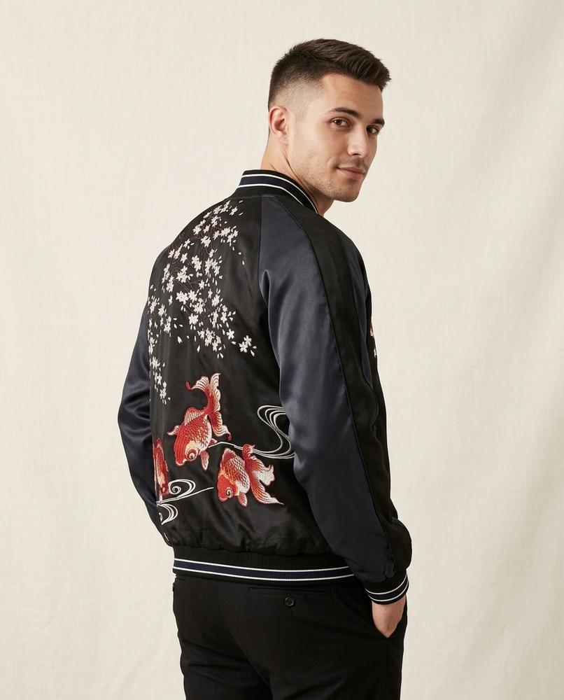 Lands Mode - Yoduv | Bestickte Satinierte Jacke Unisex