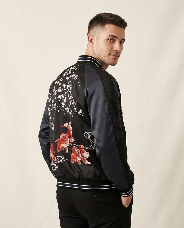 Beanland - Yoduv | Bestickte Satinierte Jacke Unisex