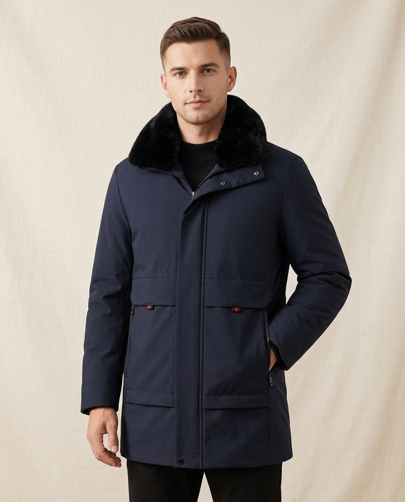 Beanland - Cafuk | Gefütterte Pelzbesetzte Jacke Herren