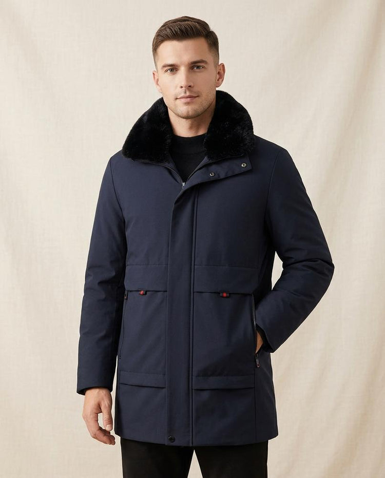 Beanland - Cafuk | Gefütterte Pelzbesetzte Jacke Herren