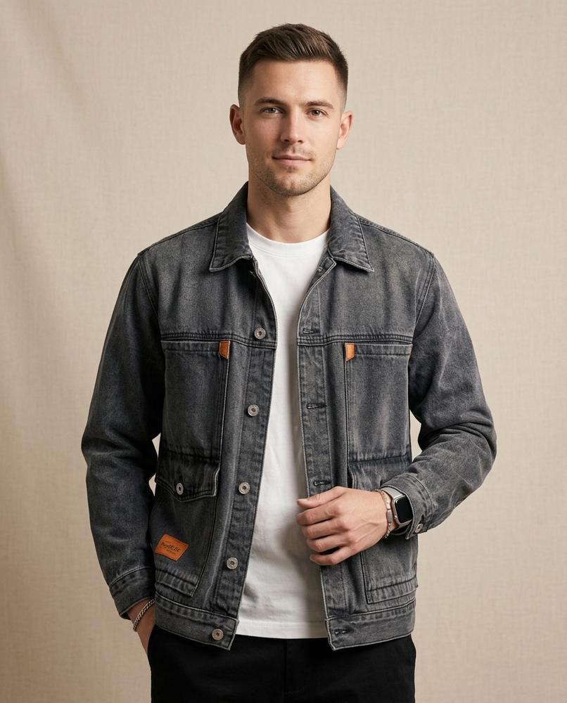 Lands Mode - Lokut | Geknöpfte Denim Jacke Herren
