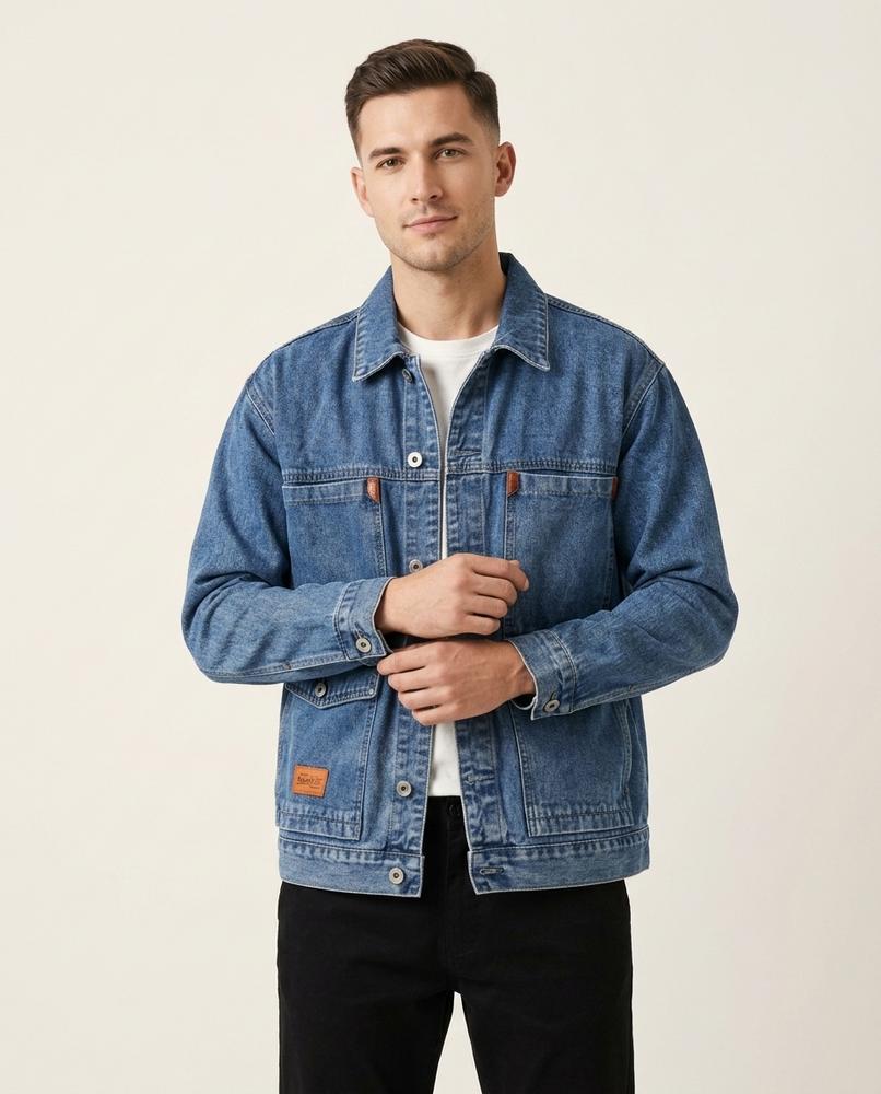 Lands Mode - Lokut | Geknöpfte Denim Jacke Herren