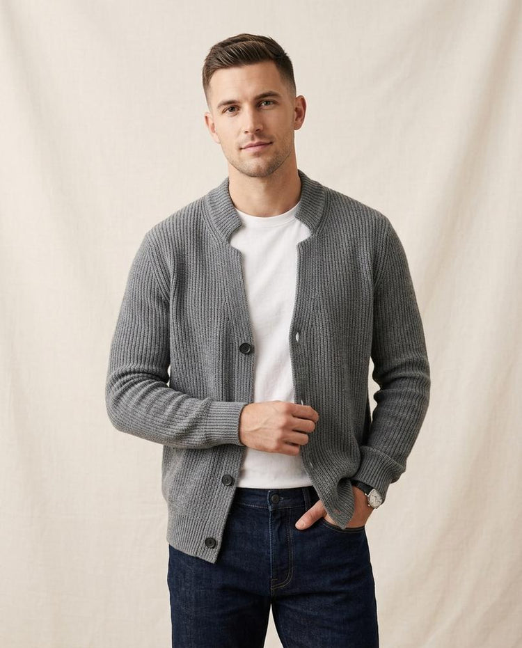 Beanland - Vilal | Gerippt Gekragt Cardigan Herren