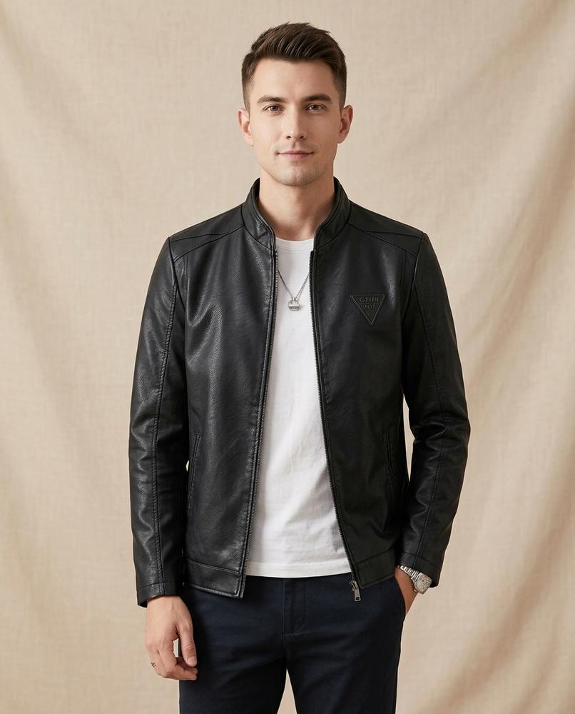 Lands Mode - Supes | Kunstlederne Körperbetonte Jacke Herren