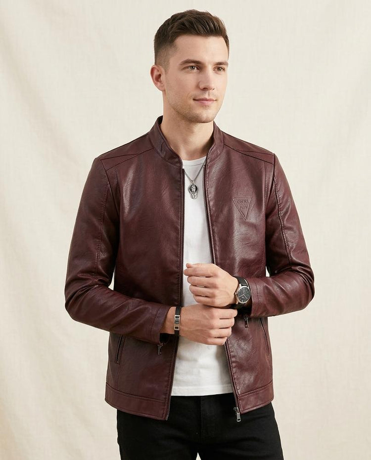 Beanland - Supes | Kunstlederne Körperbetonte Jacke Herren