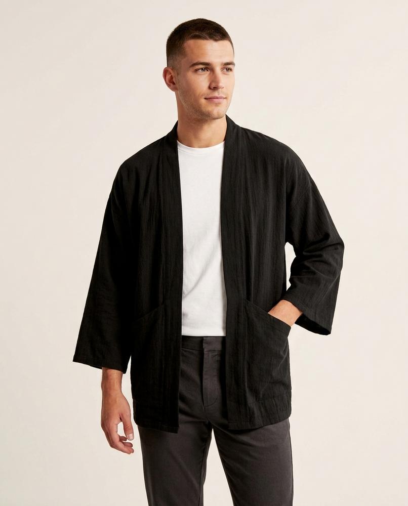 Lands Mode - Yegik | Verschlusslose Weitgeschnittene Jacke Herren