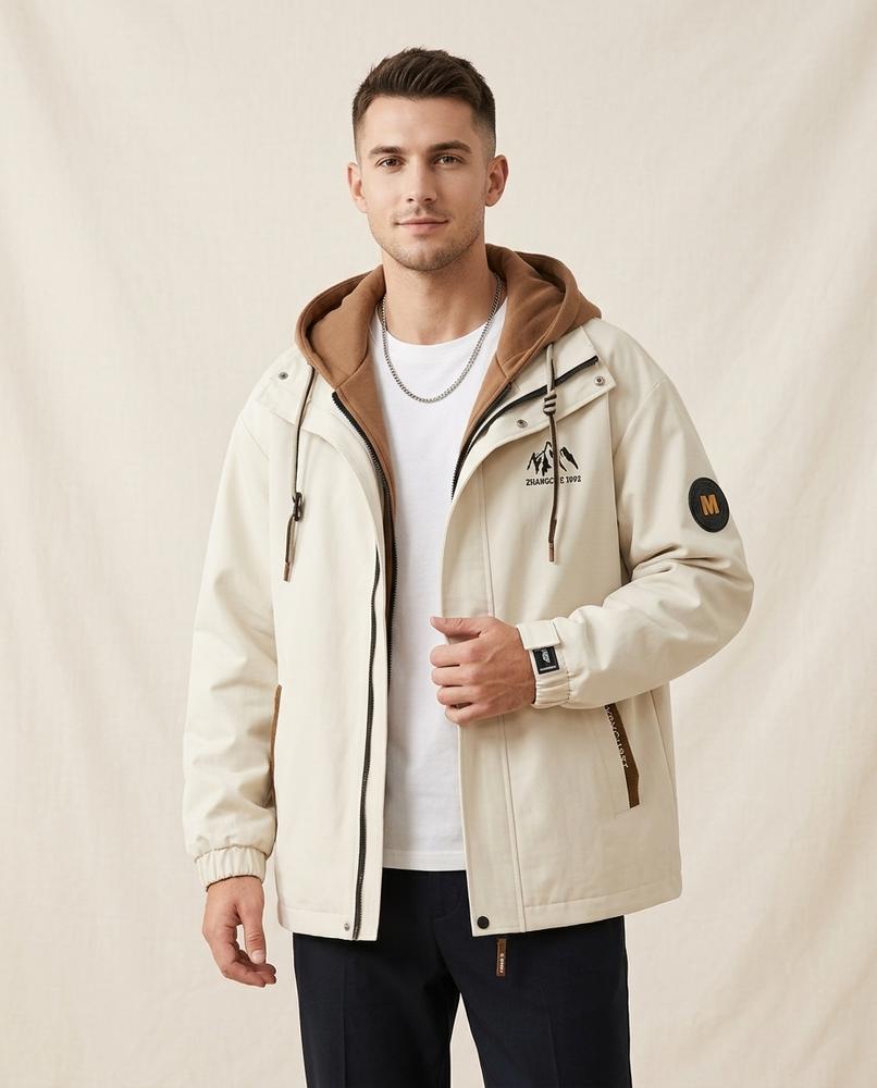 Lands Mode - Linus | Gefütterte Kapuzen Jacke Herren