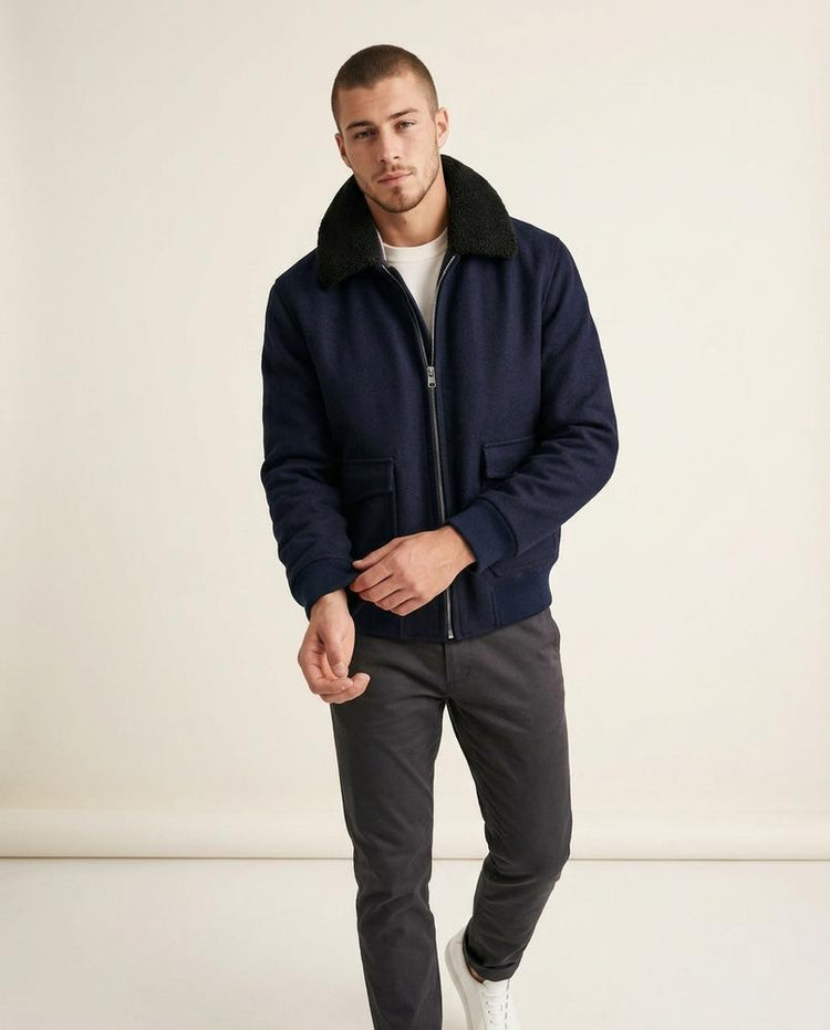 Beanland - Kofiv | Gefütterte Teddyfell Jacke Herren