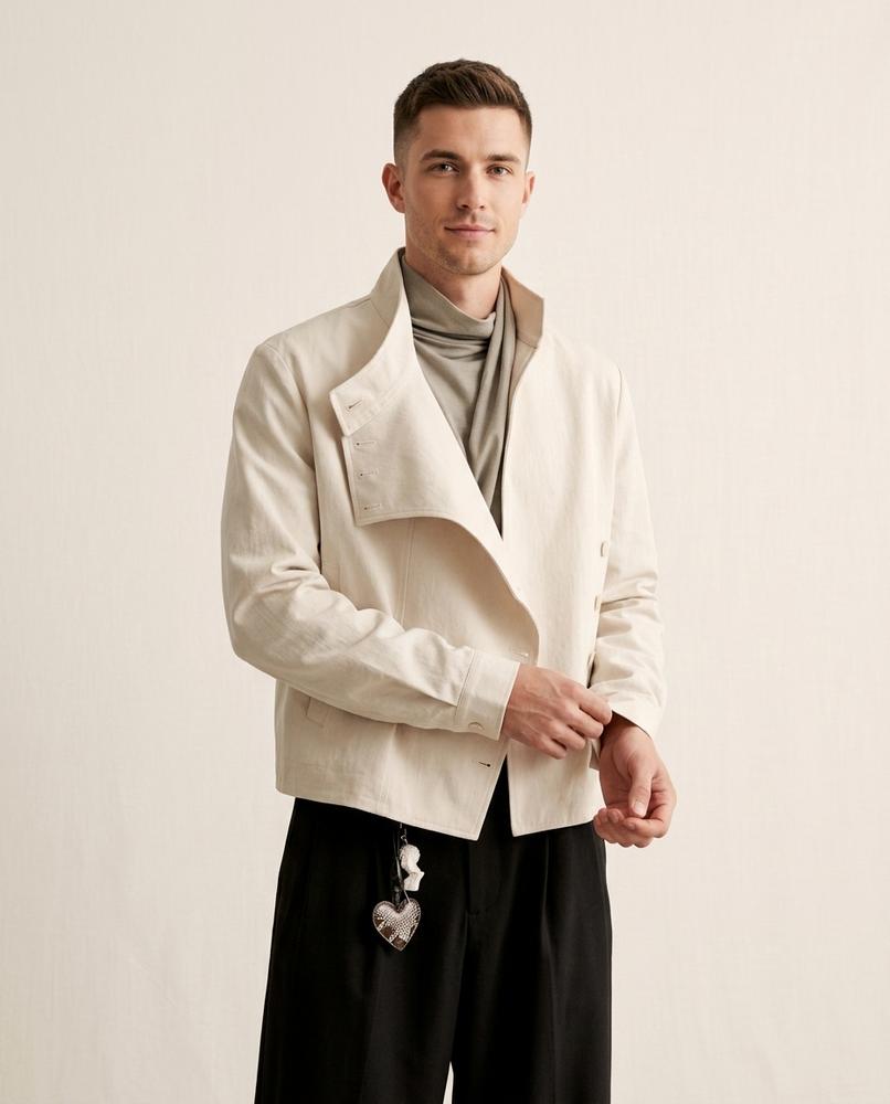 Lands Mode - Manun | Asymmetrisch Hochgeschlossen Jacke Herren