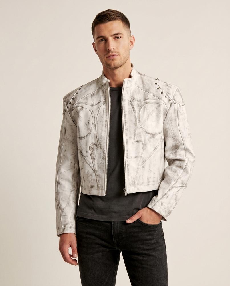 Lands Mode - Nupot | Patinierte Genietete Jacke Herren