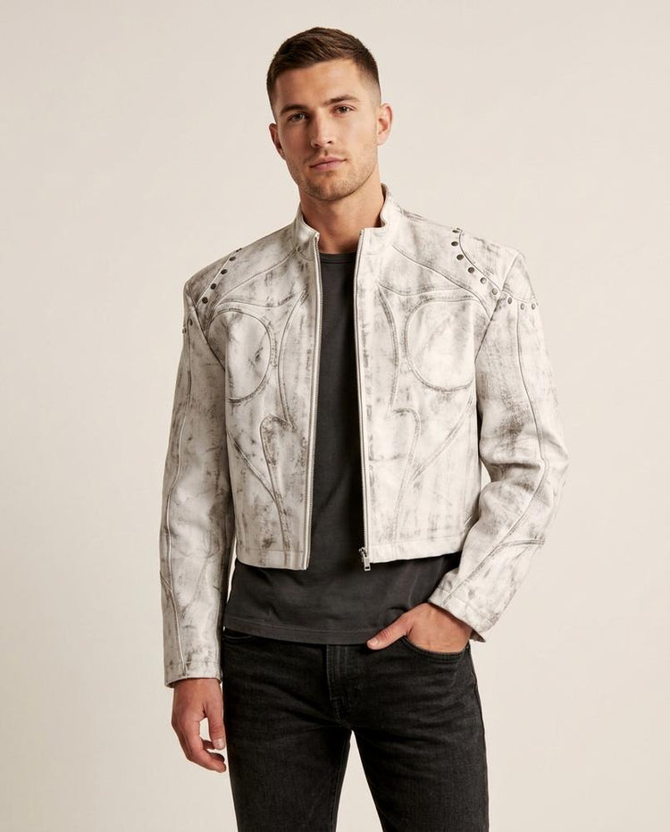 Beanland - Nupot | Patinierte Genietete Jacke Herren