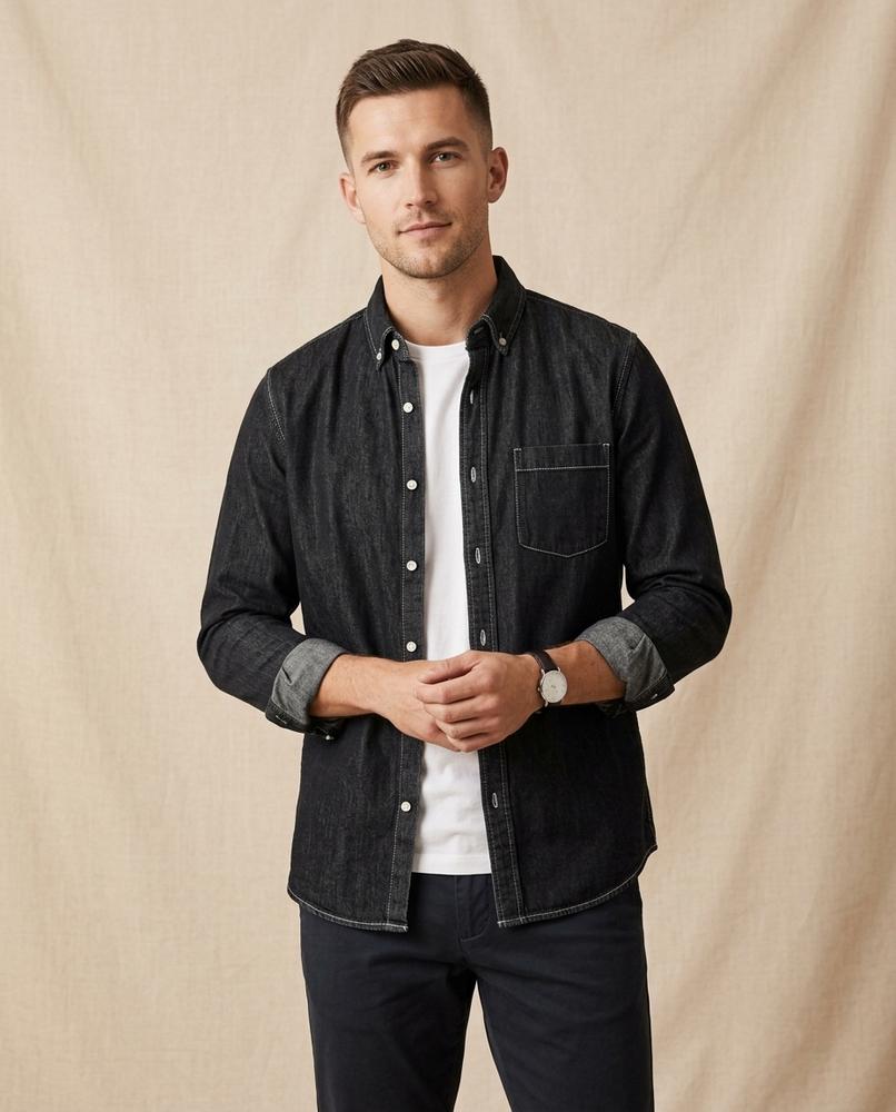 Lands Mode - Liles | Langärmliges Denim Hemd Herren