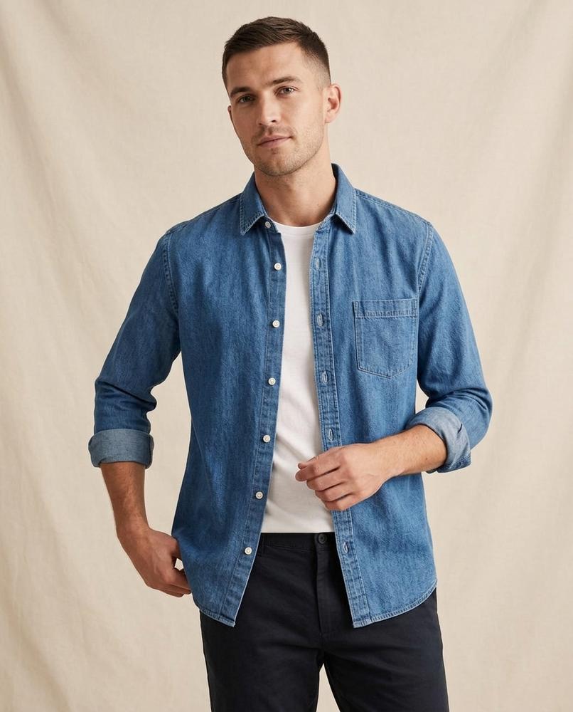 Lands Mode - Liles | Langärmliges Denim Hemd Herren